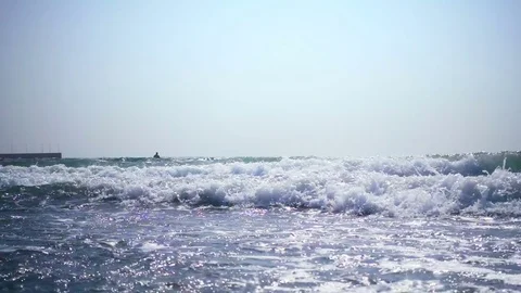 Waves curl into a tube Stock Footage 71525228