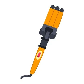 Waves curling iron cartoon vector illustration Stock Illustration