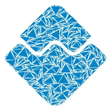 Waves Currency Collage of Triangles 스톡 일러스트