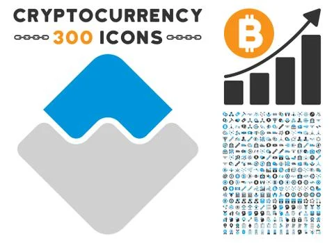 Waves Currency Flat Icon with Bonus Stock Illustration