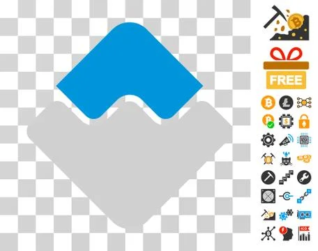 Waves Currency Icon with Bonus Stock Illustration