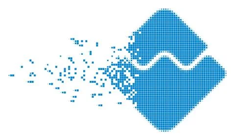Waves Currency Moving Pixel Icon Stock Illustration