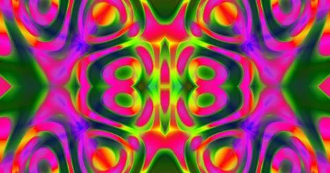 Waves Curve Pattern Background Neon Fluorescent Trippy Psychedelic Illustrazione stock