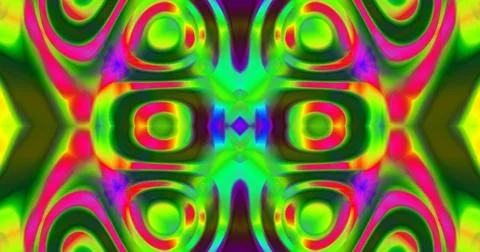 Waves Curve Pattern Background Neon Fluorescent Trippy Psychedelic Illustrazione stock