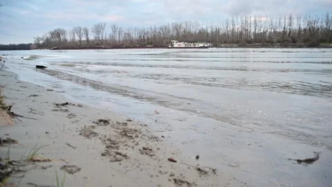 Waves on the danube river Stock Footage 296290583