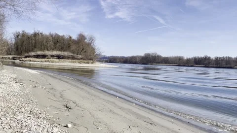 Waves at the danube river Stock Footage 303555187