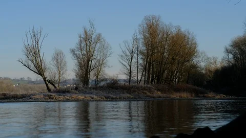 Waves at the danube river in Winter Stock Footage 126523111