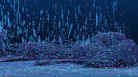 Waves on dark-blue backdrop Stock Footage 296337685