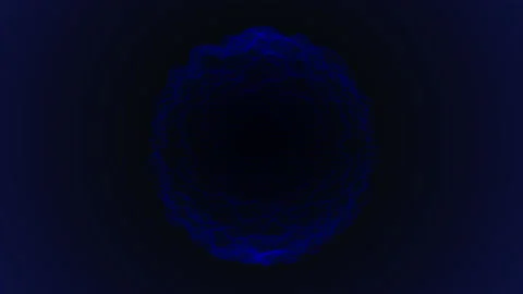 Waves data abstract background. 3d digital blue sphere dots are connected in a Stock Footage 170119108