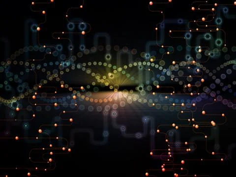 Waves of Data Flow 스톡 일러스트