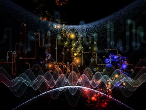 Waves of Data Flow Stock Illustration