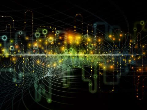 Waves of Data Flow Stock Illustration