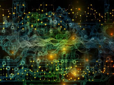Waves of Data Flow 스톡 일러스트