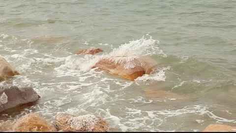 Waves on the dead sea, close up view Stock Footage 2780562