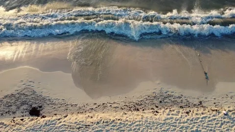 Waves on a deserted Mexican beach Stock Footage 177656645