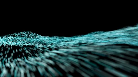 Waves of Digital Data Cyber Surface Futuristic Background 4K. Stock Footage 108264513