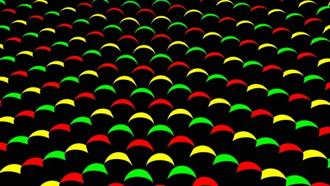 Waves of Disappearing Colored Spheres Stock Footage 137941360