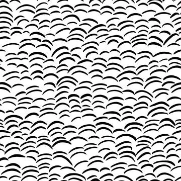 Waves doodle background seamless pattern Illustrazione stock