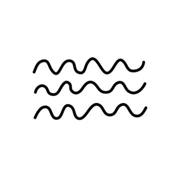 Waves doodle icon, vector illustration Stock Illustration