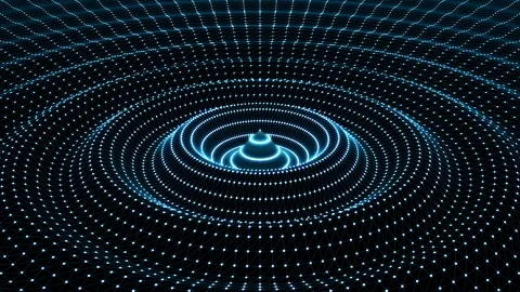 Waves dots Wireframe moving from the center Stock Footage 252057608