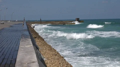 Waves drift in slow motion Stock Footage 75929850