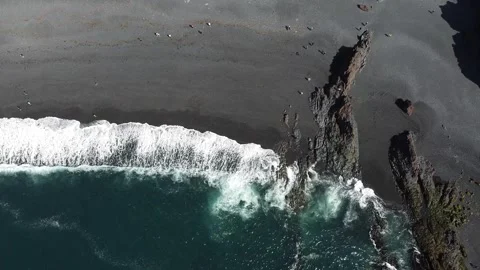 Waves Drone Iceland Stock Footage 323314382