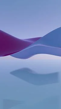 Waves of dynamic waveforms with 3D effects, creating a visually rhythmic and  Stock Illustration