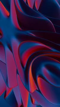 Waves of dynamic waveforms with 3D effects, creating a visually rhythmic and  Stock Illustration