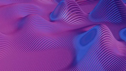 Waves of dynamic waveforms with effects create a visually rhythmic and harmon Stock Illustration