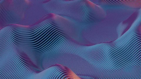 Waves of dynamic waveforms with effects, creating a visually rhythmic and har Stock Illustration