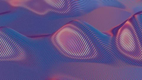 Waves of dynamic waveforms with effects, creating a visually rhythmic and har Stock Illustration