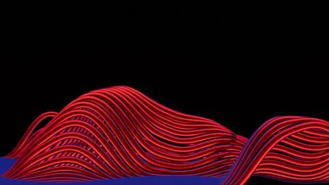 Waves of dynamic waveforms with effects, creating a visually rhythmic and har Stock Illustration