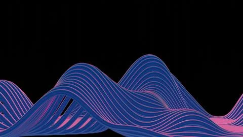 Waves of dynamic waveforms with effects, creating a visually rhythmic and har Stock Illustration