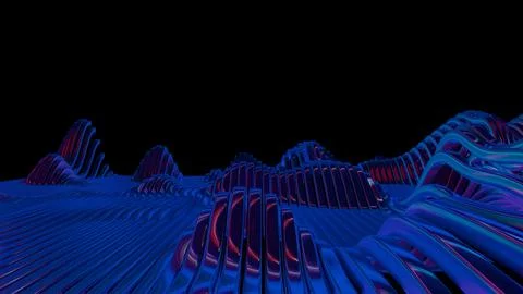 Waves of dynamic waveforms with effects, creating a visually rhythmic and har Stock Illustration