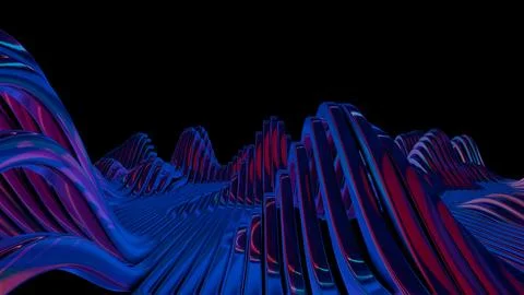 Waves of dynamic waveforms with effects, creating a visually rhythmic and har Stock Illustration