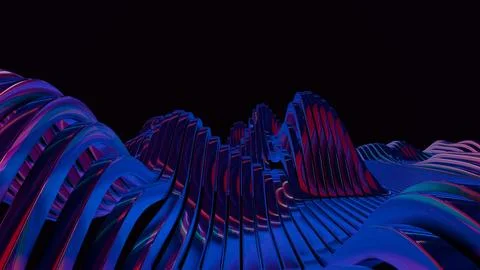 Waves of dynamic waveforms with effects, creating a visually rhythmic and har Stock Illustration