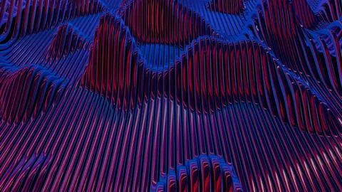 Waves of dynamic waveforms with effects, creating a visually rhythmic and har Stock Illustration