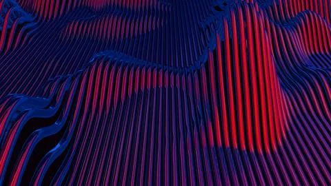 Waves of dynamic waveforms with effects, creating a visually rhythmic and har Stock Illustration