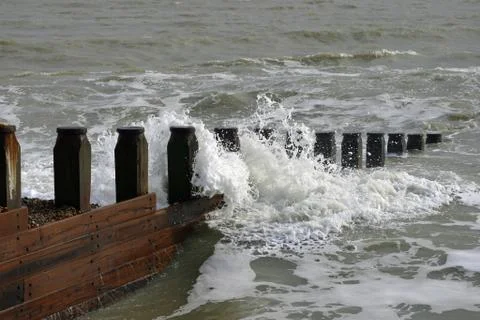 Waves at Eastbourne Stock Photos