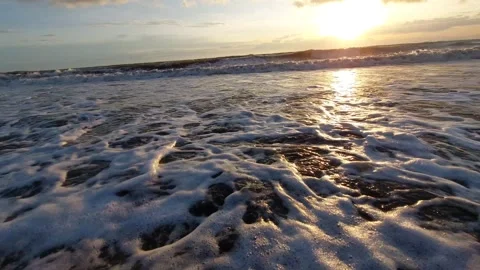 Waves on the edge Stock Footage 294796209