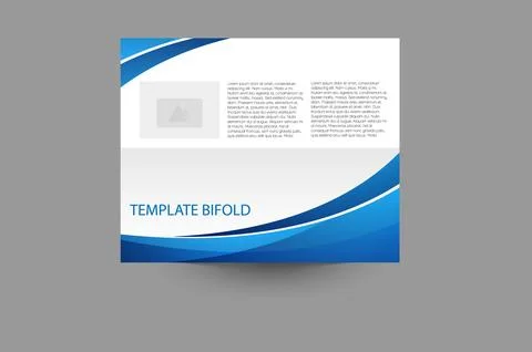 Waves Elements Business Bi-Fold Brochure. Corporate Leaflet, Cover Design Bif Stock Illustration