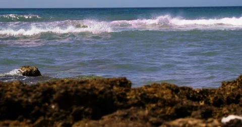 Waves end in a big splash Stock Footage 127107326