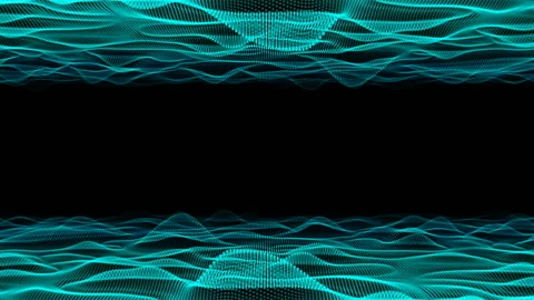 Waves of energy move away and float to the center of the screen. Seamless loop. Stock Footage 90378280