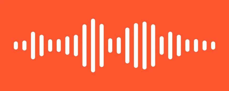 Waves of the equalizer sound isolated on red background. White wave or voice Stock Illustration