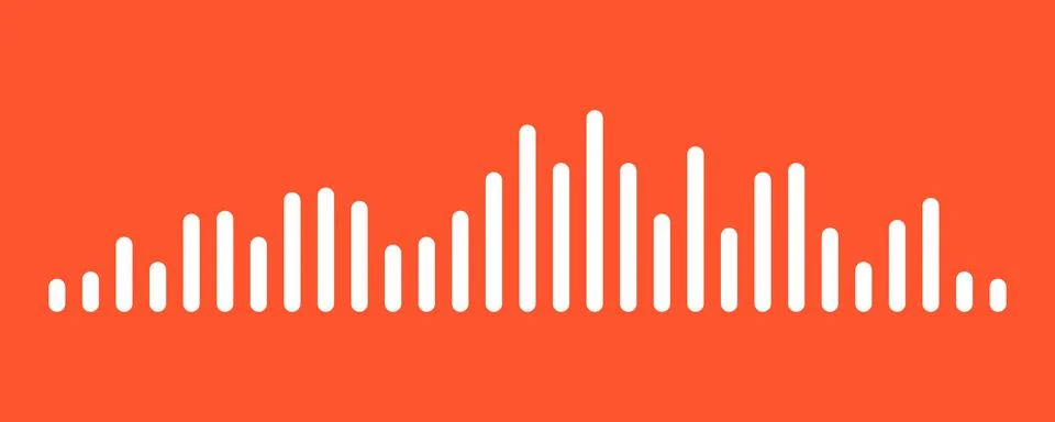 Waves of the equalizer sound isolated on red background. White wave or voice  Stock Illustration