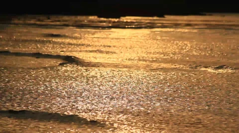 Waves evening golden light. Stock Footage 37273273