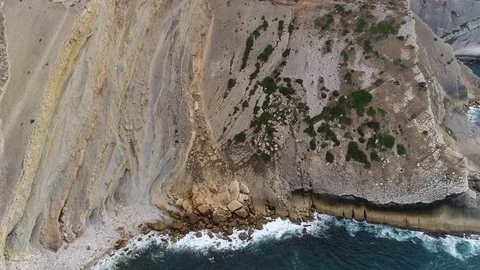 Waves Exploding on the Great Mountain Stock Footage 79568309