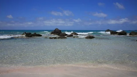 Waves on Falassarna Beach Crete, Chania Stock Footage 239273053