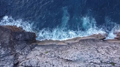 Waves filmed by drone Stock Footage 240858496