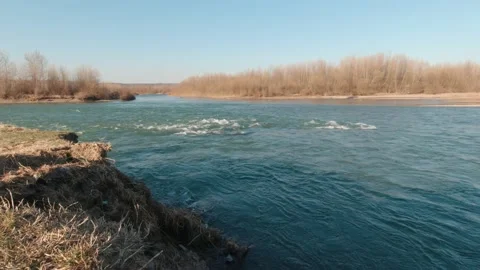 Waves Flow On The River Slow Motion Stock Footage 188831573